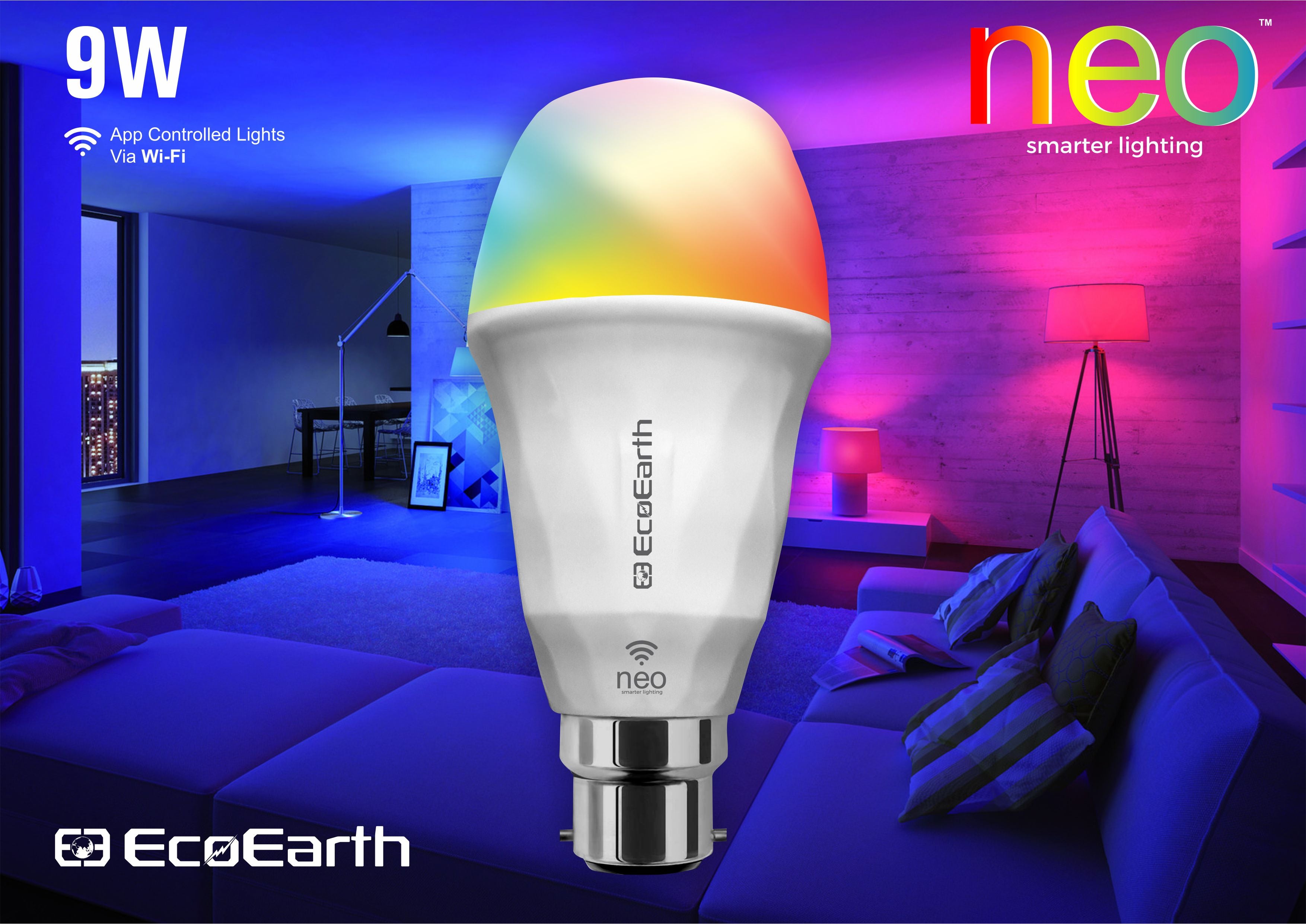 EcoEarth Neo Wi-Fi Smart Led Bulb | Compatible with Alexa and Google H