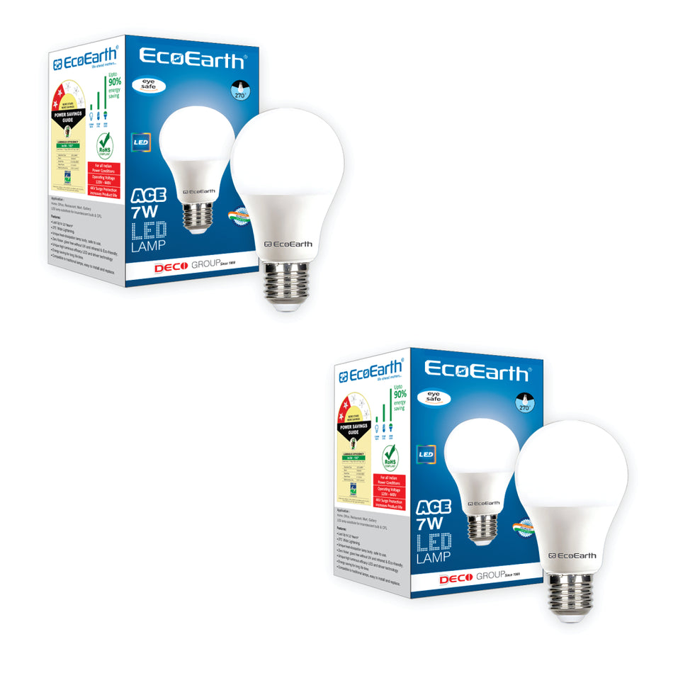 EcoEarth Led Bulb 270° Diffusion | Lamp | E27 | Pack of 2