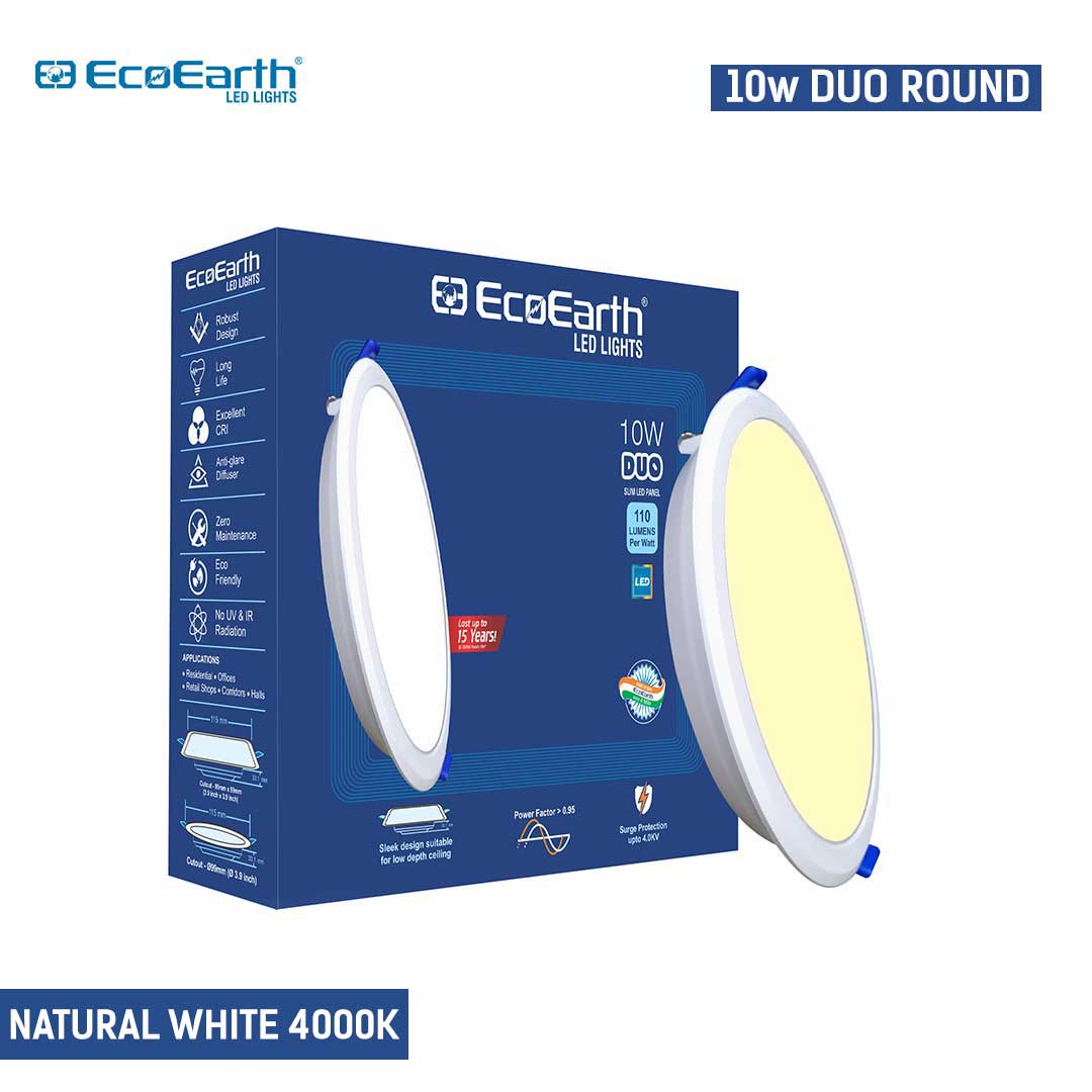 EcoEarth DUO Backlit Led Panel Round | Ceiling Downlight