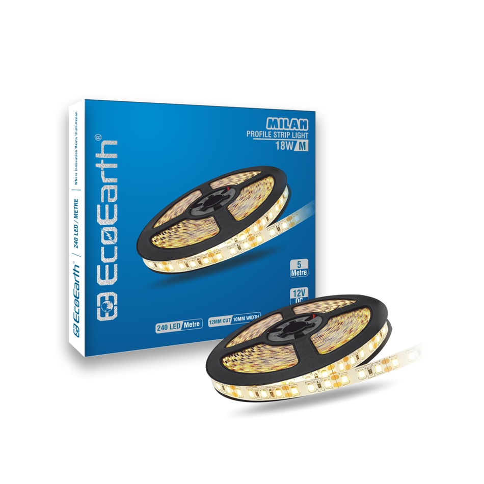 EcoEarth Milan 240 LED / Mtr Strip Light 5 Mtr Double Copper PCB