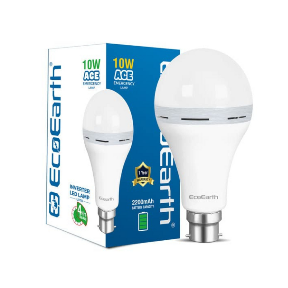 EcoEarth Ace Emergency Led Bulb | Inverter Bulb | 10-Watt | Cool Day Light ( 6500K )